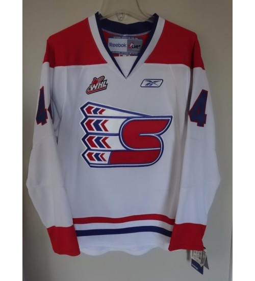 Custom WHL Spokane Chiefs 2009-Pres Minor Cluchengrab Home Hockey Jersey White